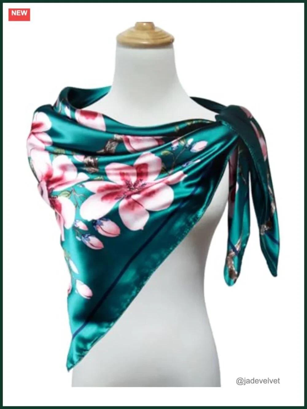 Silk Like Satin Head Scarf for Women, 35x35 in Square Bandana Hair Wrap